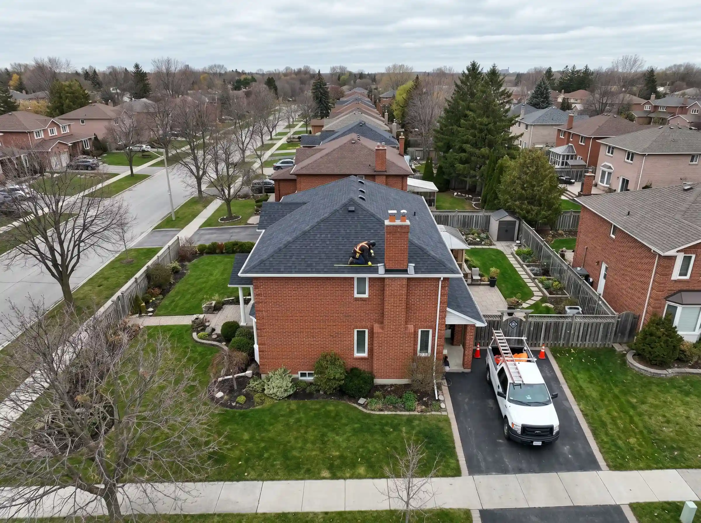 The Steady Roofing crew on a job site
